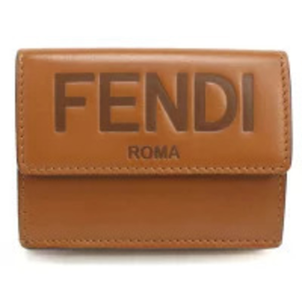 Fendi Tri fold Wallet Compact Brown